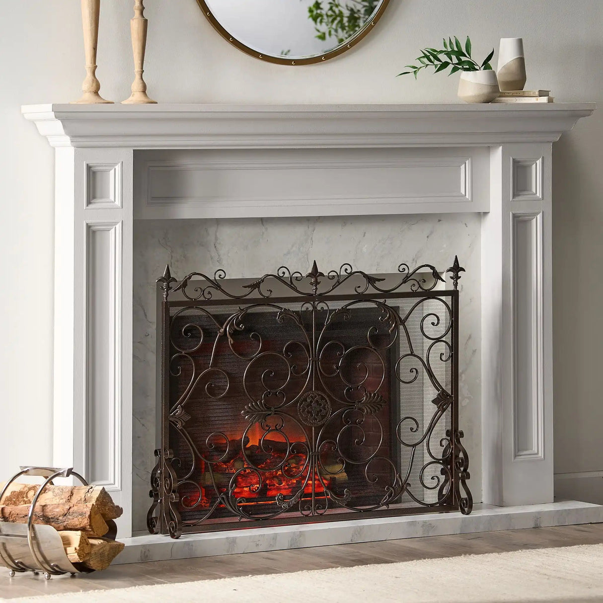 Darcie - Wrought Fireplace Screen, Ornate Design - Best Buy Furniture