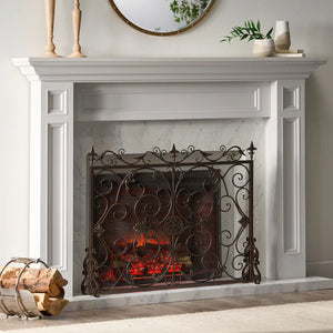 Darcie - Wrought Fireplace Screen, Ornate Design - Best Buy Furniture