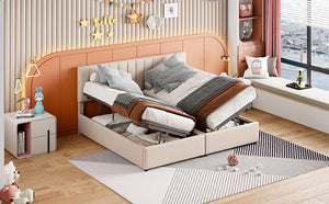 Upholstered Platform Bed With A Hydraulic Storage System