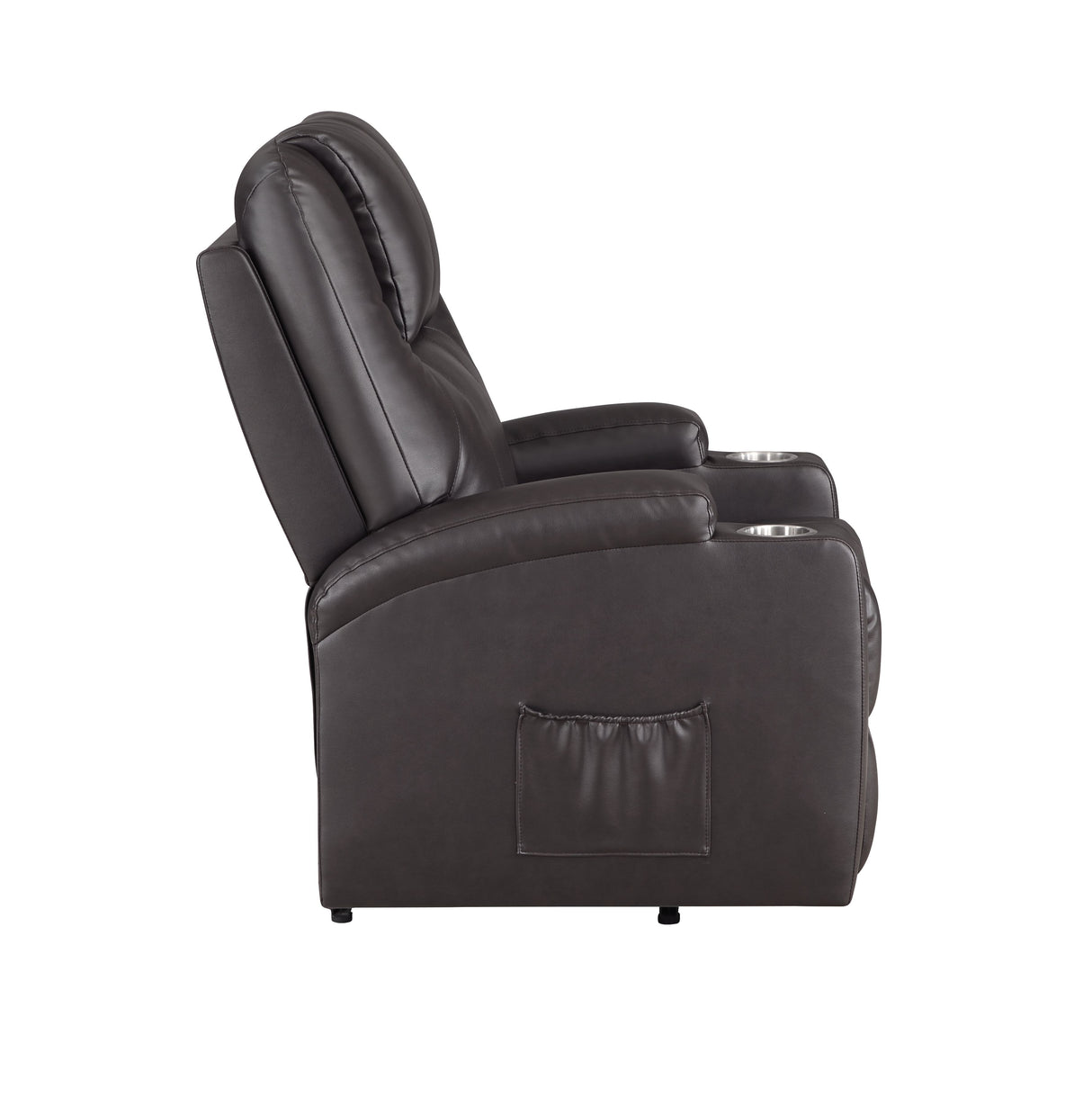 Brown Leather Recliner Aire w/Power Lift & Massage