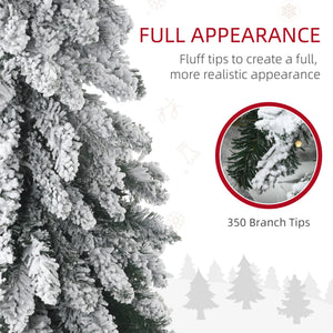 HOMCOM 7ft Tall Prelit Pencil Artificial Christmas Tree