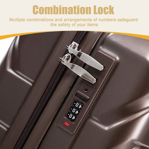20 Inch ABS Hard Shell Travel Checked Luggage - Brown