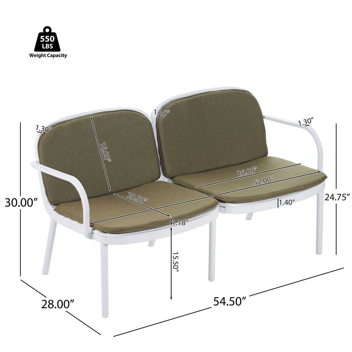 Luna - Outdoor Patio Loveseat - Best Buy Furniture