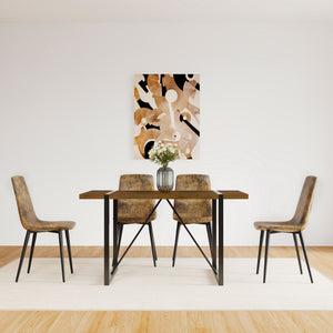 Modern Dining Table With Metal Legs For 4 - 6 Person