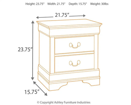 Alisdair - Two Drawer Night Stand - Reddish Brown - Best Buy Furniture