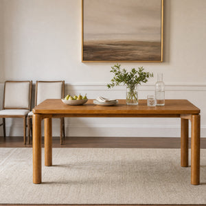 70.28" Rubber Wood Dining Table