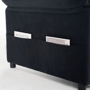 Convertible Pull Out Sofa Bed Queen Size, 3 In 1 With Side Storage