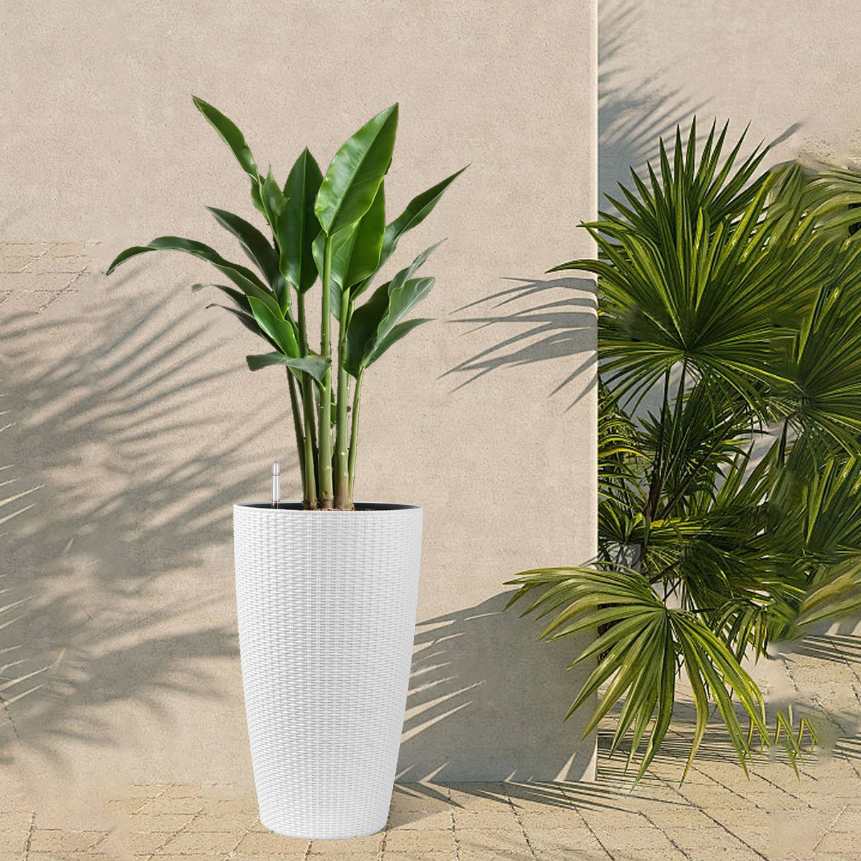 Tall Planters Set With Water Level Monitor And Auto Watering