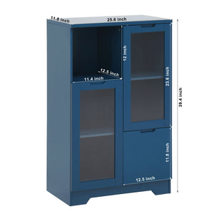 Modern Cabinet With Glass Doors And Drawer