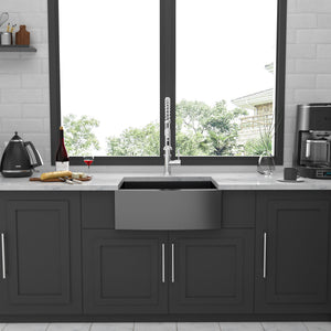 Farmhouse Kitchen Sink, Stainless Steel, Apron Front