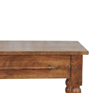 Solid Wood Spindle Woven Console