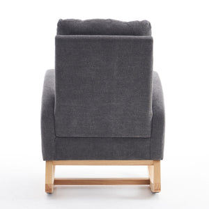 Accent Rocking Chair With Footrest, High Back