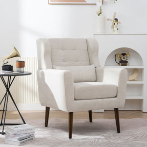 Modern Accent Chair Upholstered Foam Filled Living Room Chairs Comfy Reading Chair Mid-Century Modern Chair With Fabric Lounge Arm Chairs Armchair For Living Room Bedroom