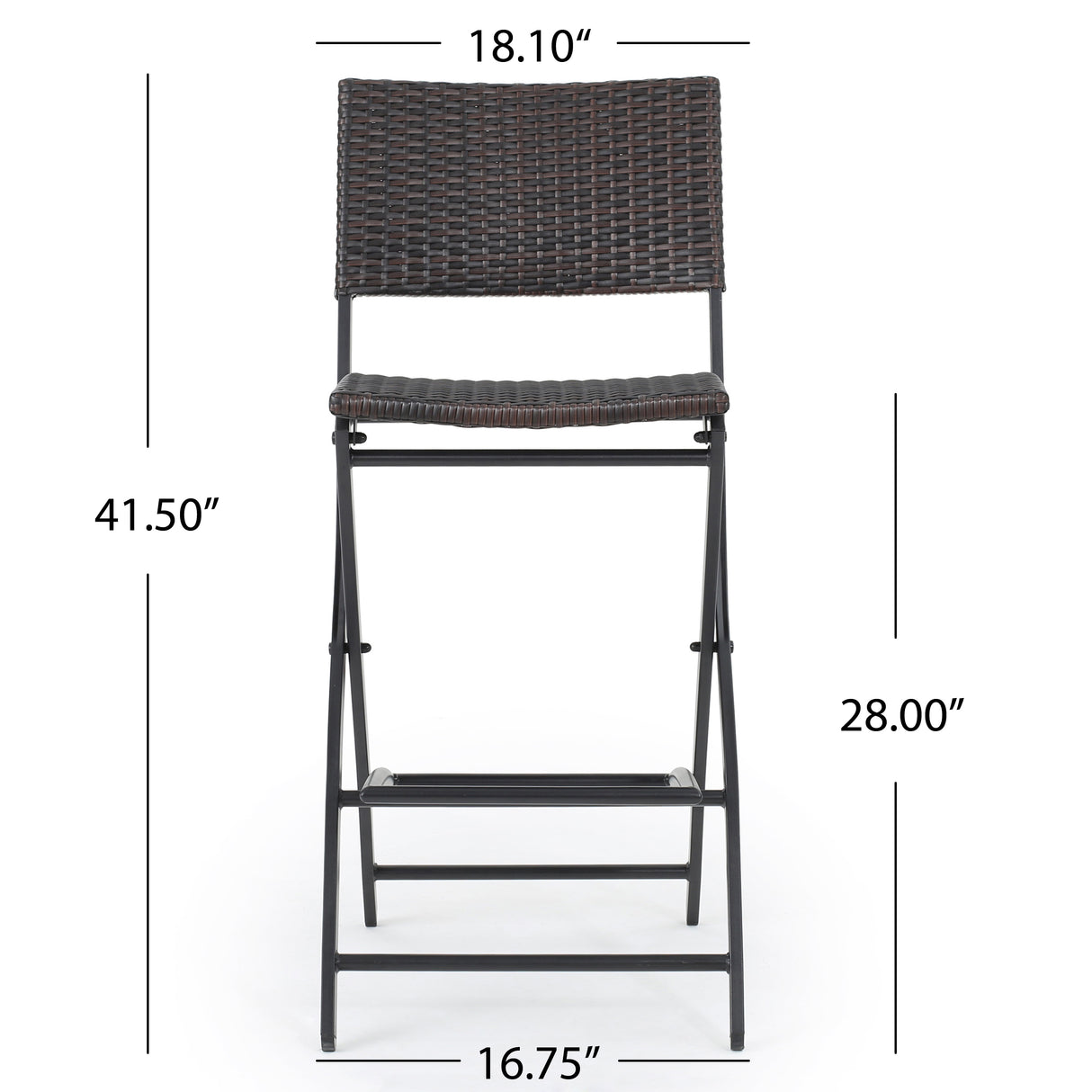 Outdoor Wicker Barstools Faux Rattan Patio Bar Stools - Set of 2