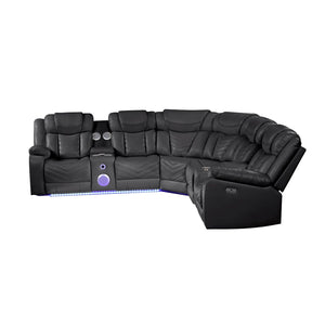 Challenger - Recliner Sectional Sofa, Built In USB, C Ports & Bluetooth