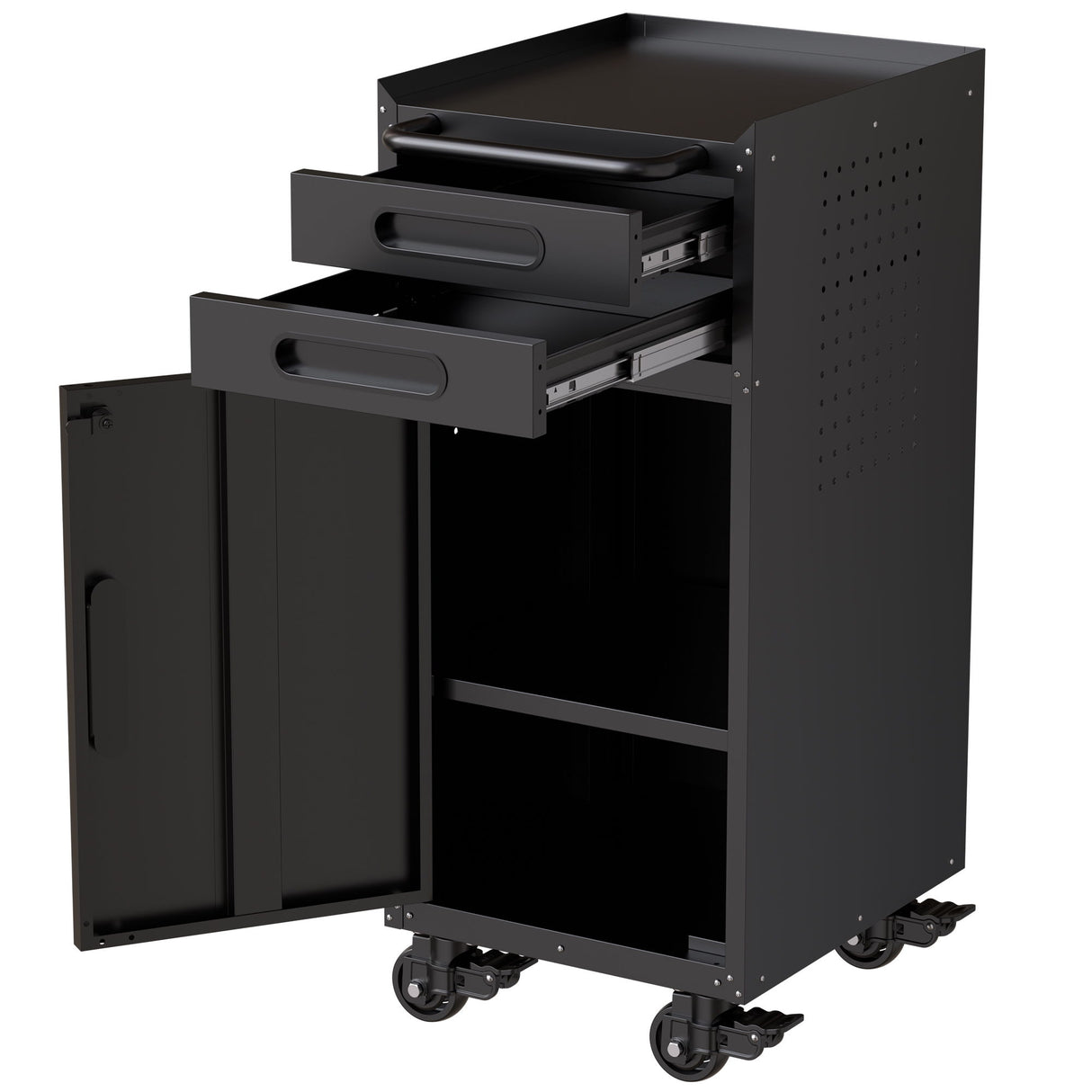 Rolling Tool Cabinet Heavy Duty Garage Storage With Lockable Doors