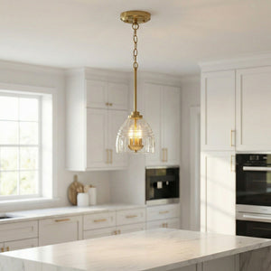Ember - 3 Candle Lights Chain Pendant - Clear / Gold