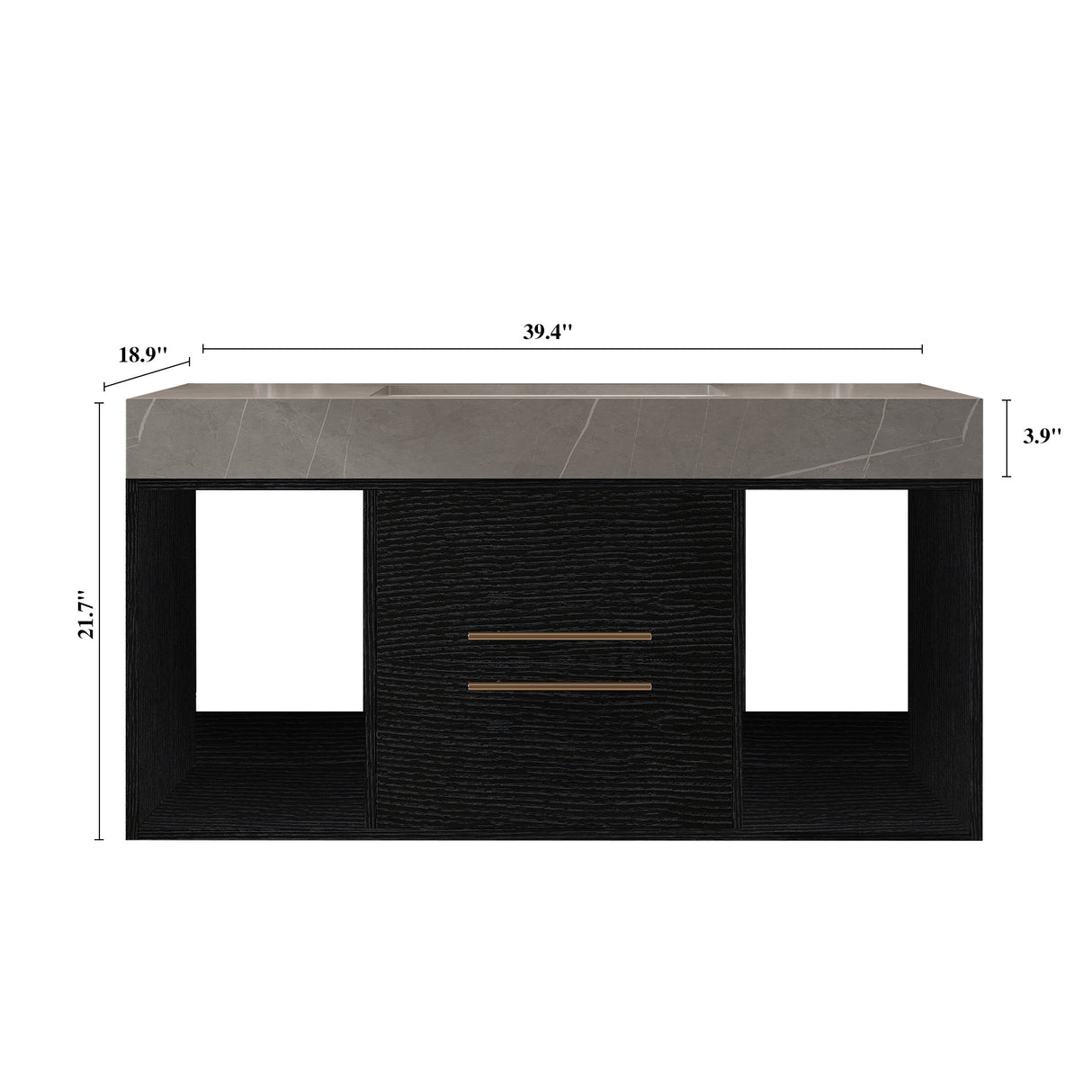 39.4 Inches Single Contemporary Floating Bathroom Vanity