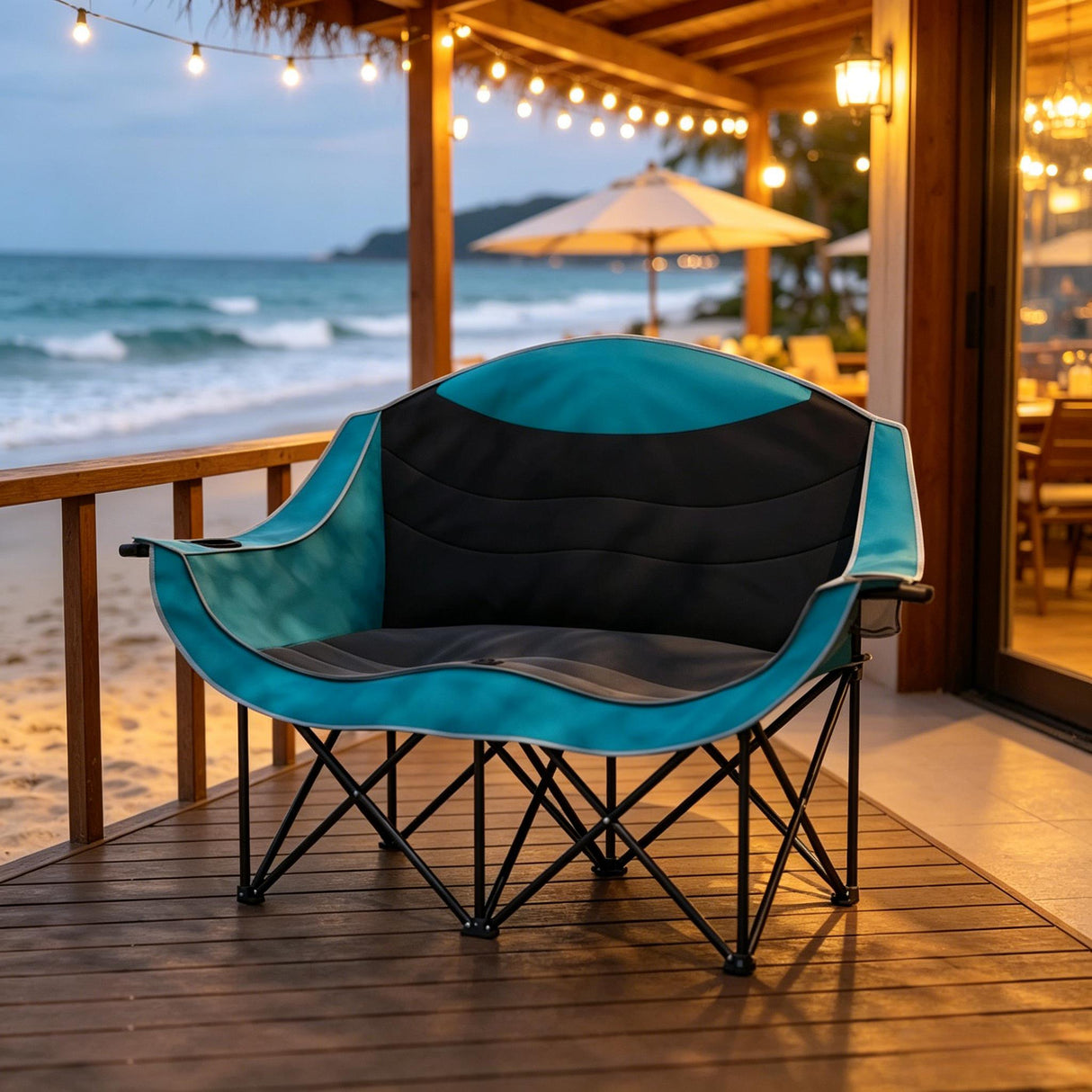 Foldable Outdoor Chair, Camping Chair, Outdoor Loveseat, Portable Hiking Chair