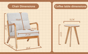 Mid-Century Modern Accent Chair & Coffee Table Set