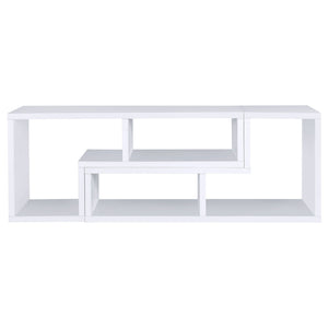 Convertable L-Shaped Bookcase With Open Shelves - White