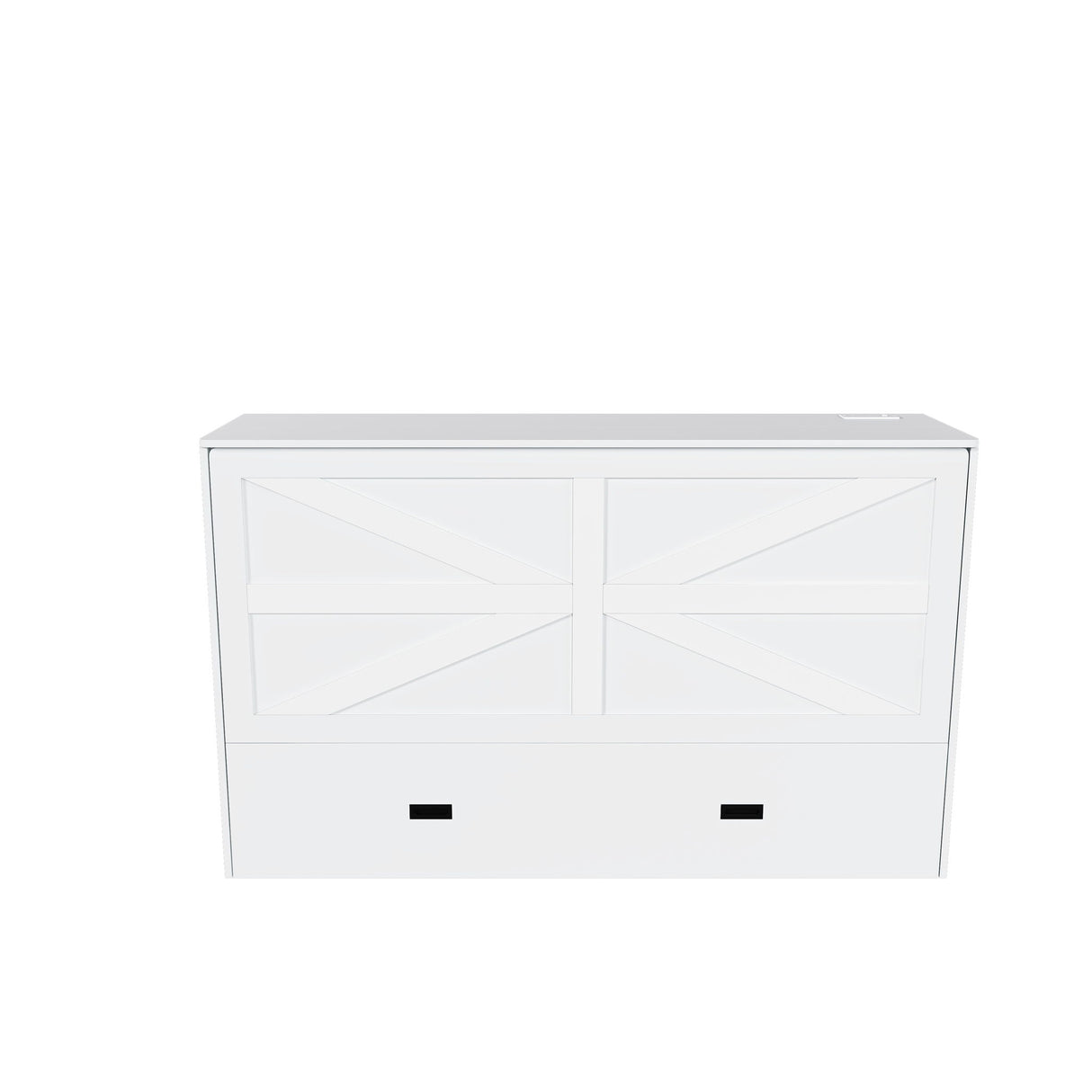 Full Murphy Bed With Storage Drawers, Charging Station, Foldable Panels, And Silent Swivel Wheels