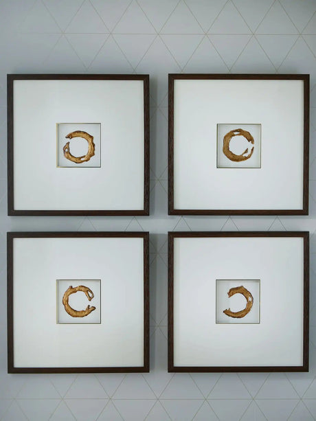 Dallbourne - Wall Art Set (Set of 4) - White / Gold Finish - Best Buy Furniture