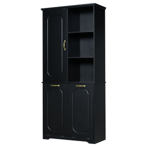Freestanding Tall Storage Cabinet With 2 Tilt Out Hampers