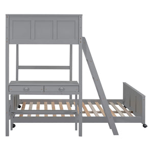 Full Over Full Bunk Bed With Desk