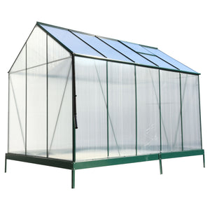 Polycarbonate house, Heavy Duty Outdoor Aluminum Walk-In House Kit With Rain Gutter, Vent And Door For Backyard Garden