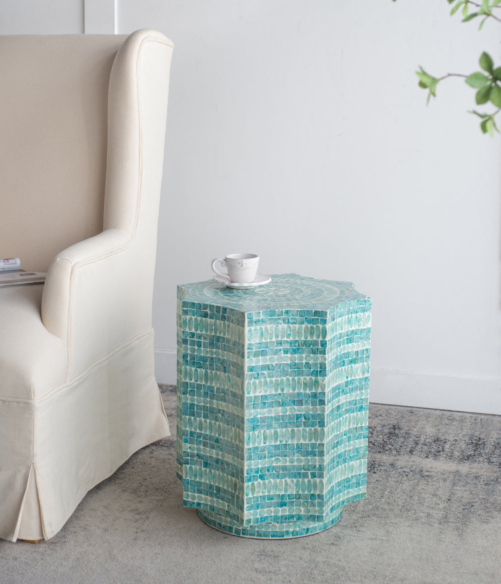 17x17x20" Capiz Design Stool