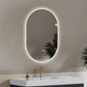 Smart Wall Mounted LED Touch Screen Mirror With Anti-Fog Function And Adjustable Lighting