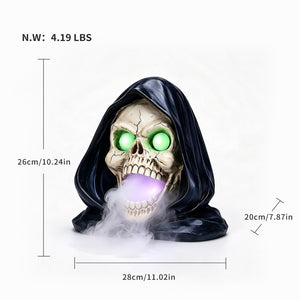 Halloween Grim Reaper Skull Statue with LED Light