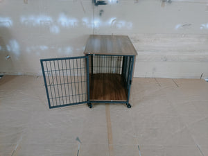27.2" Dog Crate Furniture with Wheels for Small Dogs