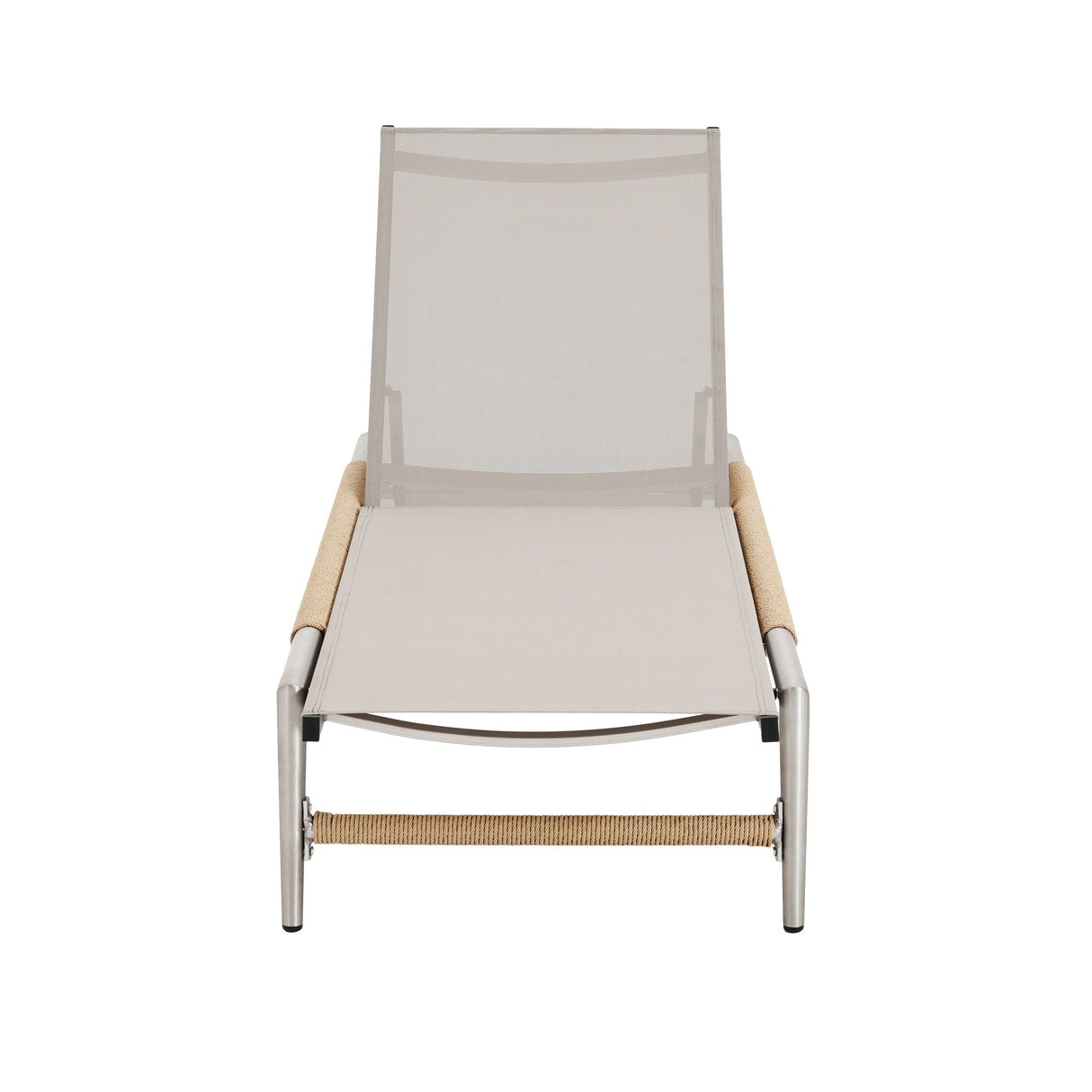 Hargrove - Outdoor Patio Aluminun Chaise Lounge, Outdoor Mesh Seat - Natural / Silver - Best Buy Furniture