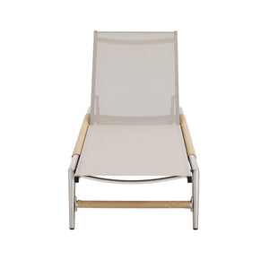 Hargrove - Outdoor Patio Aluminun Chaise Lounge, Outdoor Mesh Seat - Natural / Silver - Best Buy Furniture
