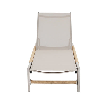 Hargrove - Outdoor Patio Aluminun Chaise Lounge, Outdoor Mesh Seat - Natural / Silver - Best Buy Furniture