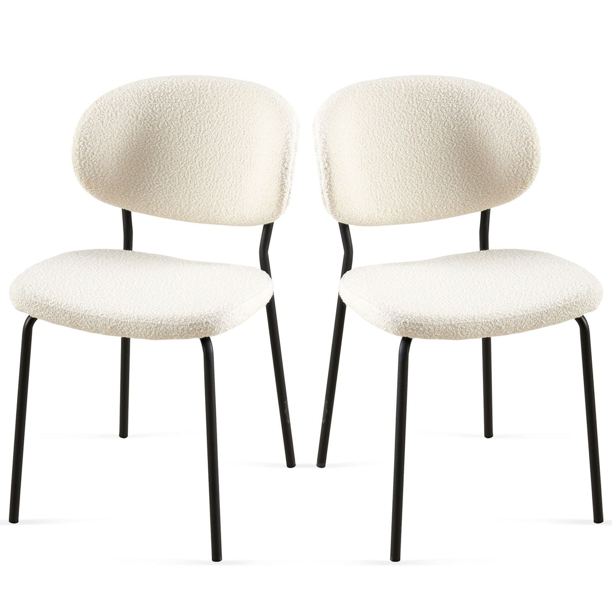 Boucle Dining Chairs, Dining Chairs With Metal Legs For Dining Room, Kitchen, Living Room