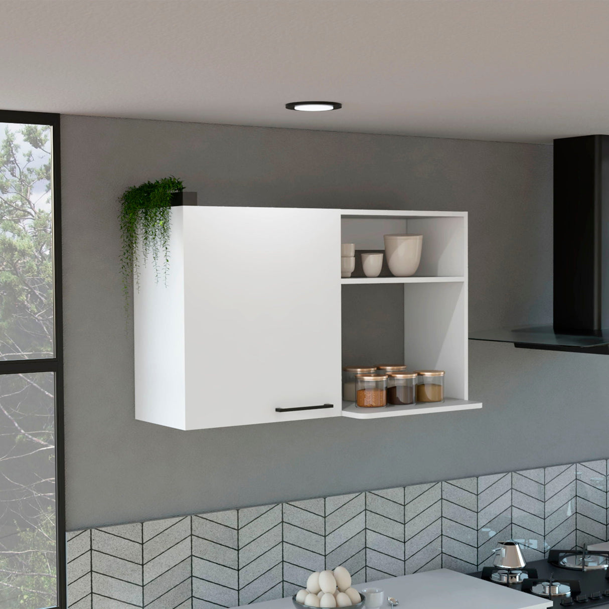 Burwood - Kitchen Wall Cabinet With 2 Doors And Shelves - White