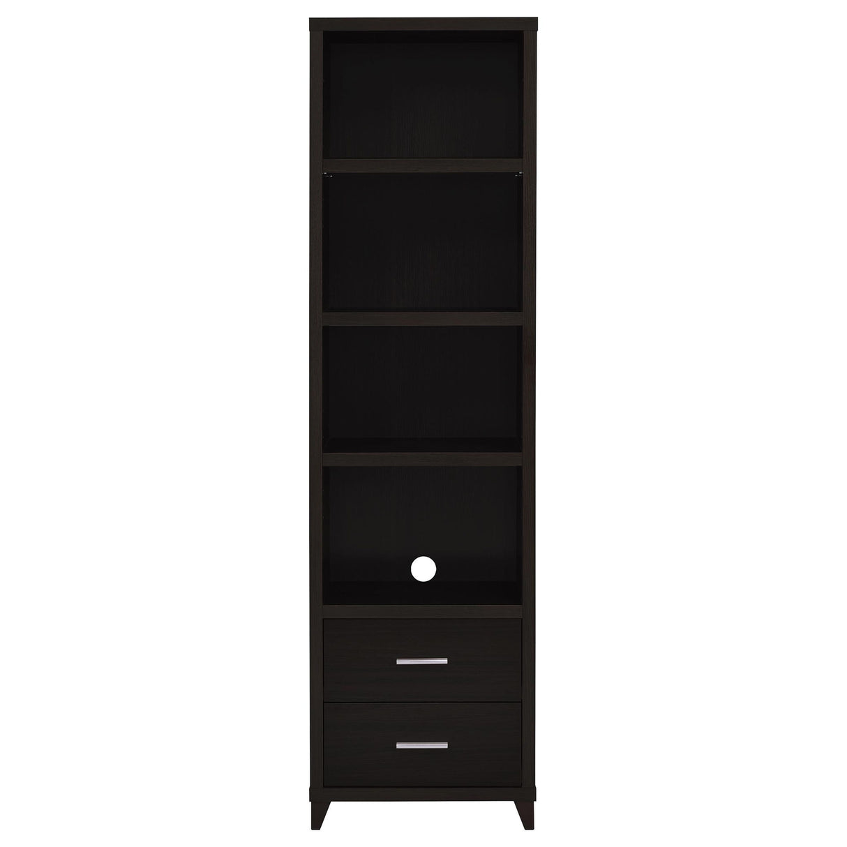 Media Tower With And Drawer With Adjustable Shelves Handles - Brown