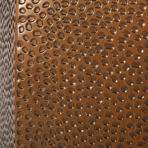 Modern Hammered Iron Geometric End Table