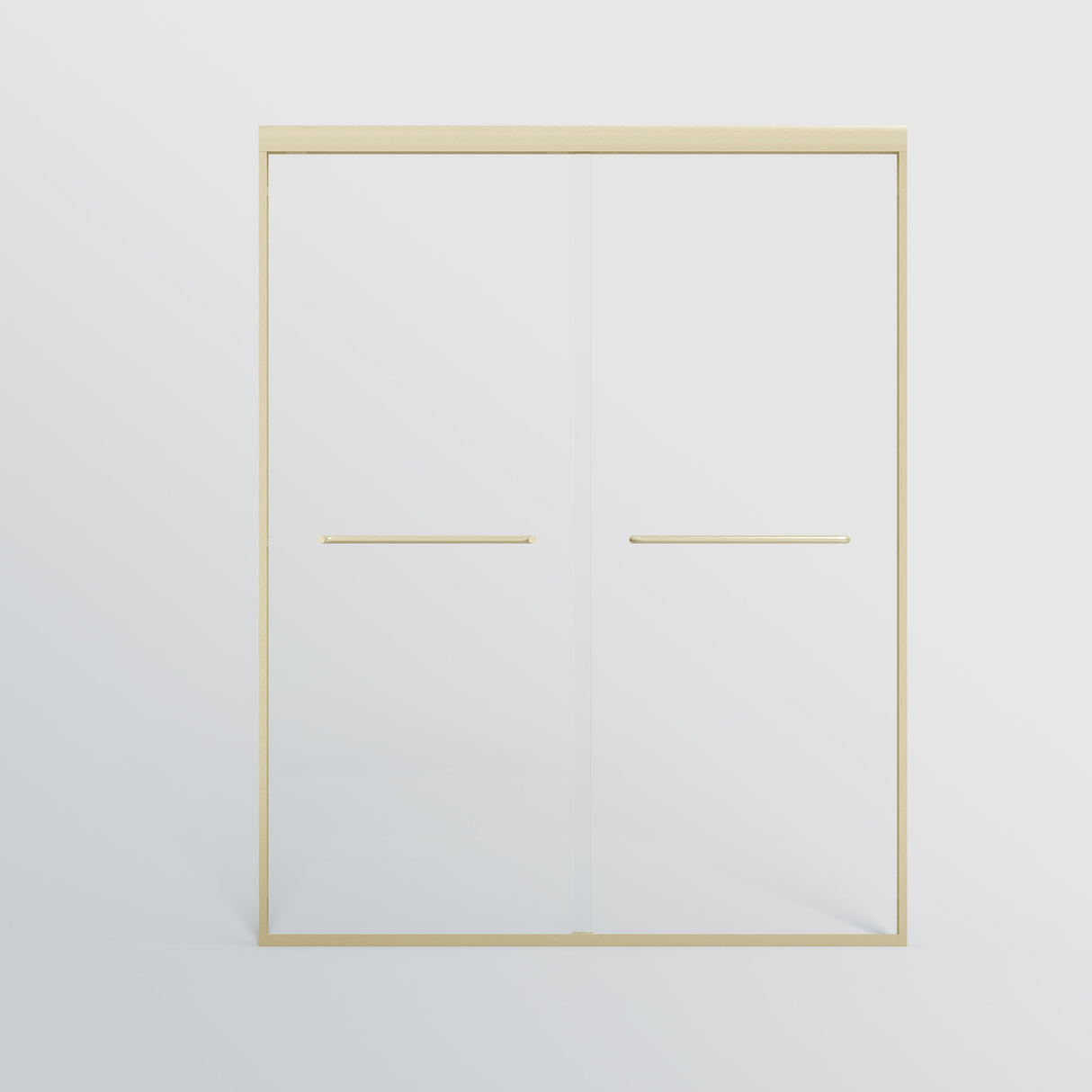 Double Sliding Shower Door, Semi-Frameless Bypass Bathroom Sliding Door With 1/4" (6 Mm) Tempered Glass For Walk-In Shower