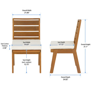 9-Piece Acacia Wood Outdoor Patio Dining Set