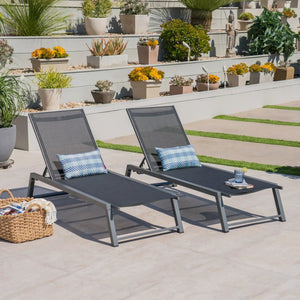 Myers - Modern Chaise Lounge Set With Adjustable Mesh Back - Best Buy Furniture