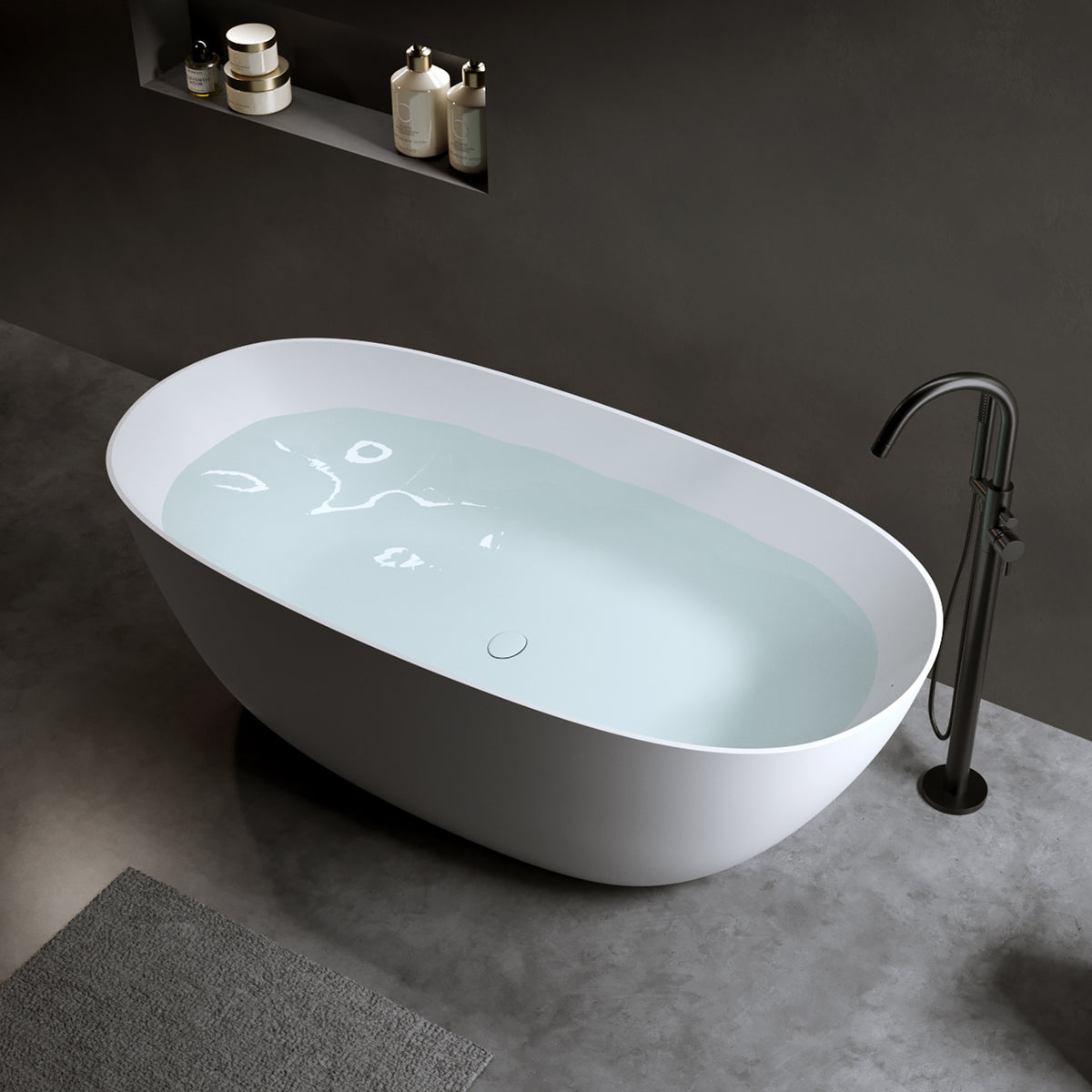 57" Solid Surface Matte Tub