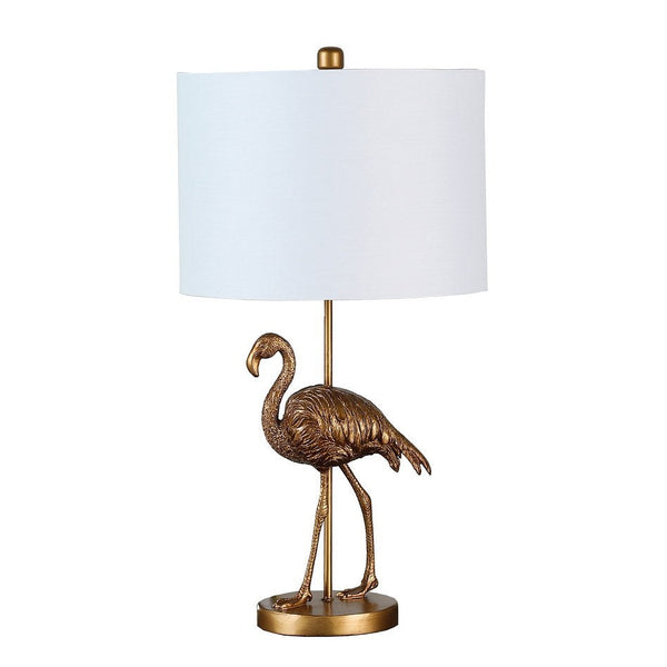 26" Matte Gold Flamingo Resin Table Lamp