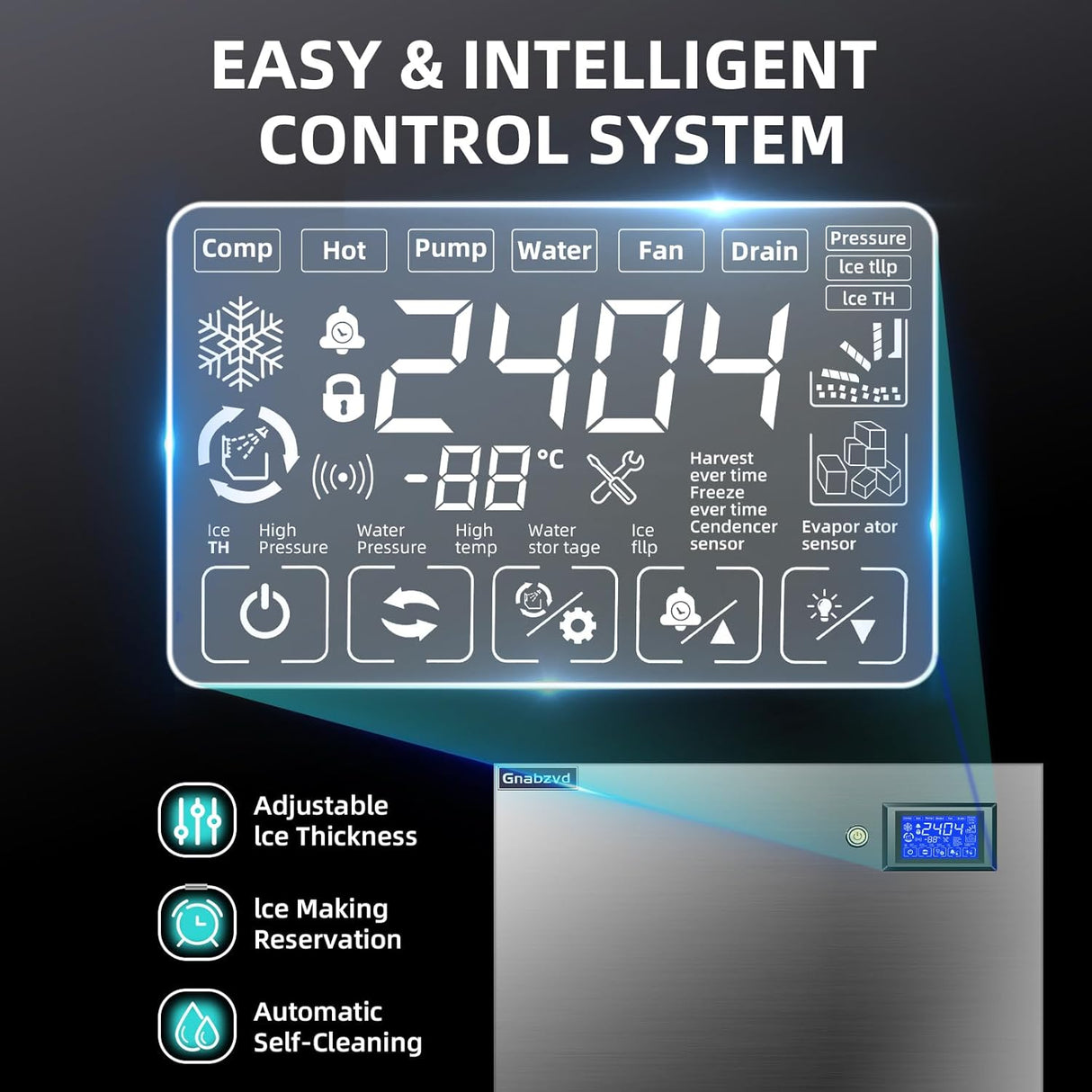 Commercial Ice Maker Machine, 661lbs/24h with Storage Bin