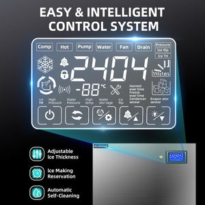 Commercial Ice Maker Machine, 661lbs/24h with Storage Bin