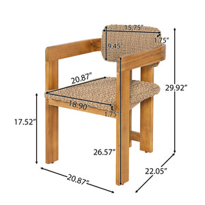 Outdoor Acacia Wood Dining Chair Set of 2