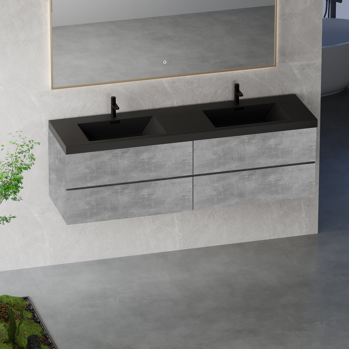 72" Floating Vanity with Sink, Modern Wall-Mounted Storage Cabinet
